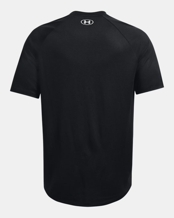 Men's UA Tech™ Print Fill Short Sleeve in Black image number 5